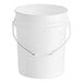 A BWAY white round pail with a metal handle.