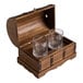 A wooden chest with two Flavour Blaster glasses inside.