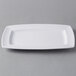 A white rectangular Libbey Slenda porcelain plate.