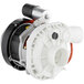 A white Noble Warewashing electric pump with a black and red hose.