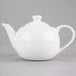 A white Libbey Slenda porcelain tea pot with a lid.