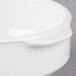 A close up of a Libbey Royal Rideau white porcelain soup cup with two handles.
