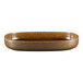 A brown oval RAK Porcelain dish with a white background.
