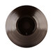 A black melamine bowl with a circular center.