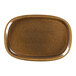 A brown oval RAK Porcelain plate with a white background.