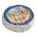 A round blue and white wheel of Fromager d'Affinois cheese with a blue and white label.