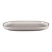 A white RAK Porcelain oval plate with speckled gray design.