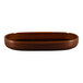 A brown oval RAK Porcelain ceramic plate with a rectangular shape and a handle.