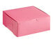 A pink Southern Champion cake box with a lid.