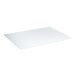 A clear rectangular office chair mat with dots.