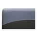 A graphite wave single back booth with a leather surface and blue and black headboard.