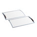 White rectangular boards with silver trim.