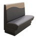 A beige booth with a wave single back and black trim.