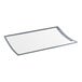 A white rectangular glass lid with a black border.