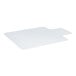 A clear rectangular office chair mat with a lipped edge.