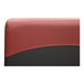 A red and black leather booth seat with a burgundy wave design.