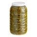 A white plastic jar of Del Sol Nacho sliced jalapeno peppers.