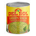 A Del Sol #10 can of green salsa on a table.