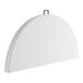A white Lancaster Table & Seating bi-folding table with a black handle.