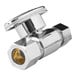 A chrome Oatey water stop valve with a gold captured nut.