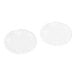 A pair of round clear silicone discs with holes.