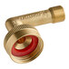 A brass Eastman dishwasher elbow with a red ring.