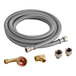 An Eastman Steel-Flex braided stainless steel dishwasher connector hose with brass fittings.