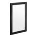 A black rectangular glass door assembly with a white frame.