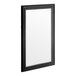 A black rectangular frame with glass in a white background.