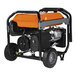 An orange and black Generac portable generator.