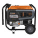 A close up of a Generac GP6500 portable power generator with wheels and a handle.