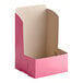 A pink box with a white lid.