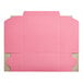 A pink box with a cut out lid.