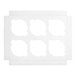 A white box with cut out circles for 6 cupcakes.