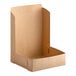 A Southern Champion kraft cardboard pie box with the lid open.