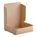 A Southern Champion 9" x 9" x 3" kraft cardboard pie box with the lid open.