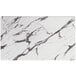 A white and black marble Lancaster Table & Seating rectangular table top.