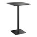 A black square Lancaster Table & Seating bar height table with a black square base.