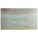 A Lancaster Table & Seating rectangular table top with a textured painted metal finish in a wood pattern.