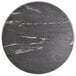 A Lancaster Table & Seating Excalibur round table top with a black and white marbled surface.