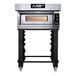 A Moretti Forni iD 72.72 pizza oven on a stand with wheels.
