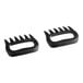 A pair of black nylon meat shredding claws with plastic handles and teeth.