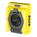 An AlorAir yellow and black air mover with a fan on top.