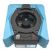 A blue and black AlorAir Zeus 900 air mover with a fan.