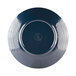A close-up of a blue Elite Global Solutions Pebble Creek plate with a rim.