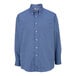 A Edwards French blue button up shirt with long sleeves.