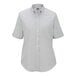 A close-up of a light gray Edwards women's short sleeve Oxford dress shirt.