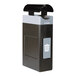 A black and grey Commercial Zone Avante trash can with a canopy top.