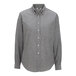 A women's grey long sleeve Oxford dress shirt.