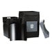 A black rectangular Commercial Zone Avante trash bin with a grey rectangular canopy top.